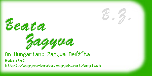 beata zagyva business card